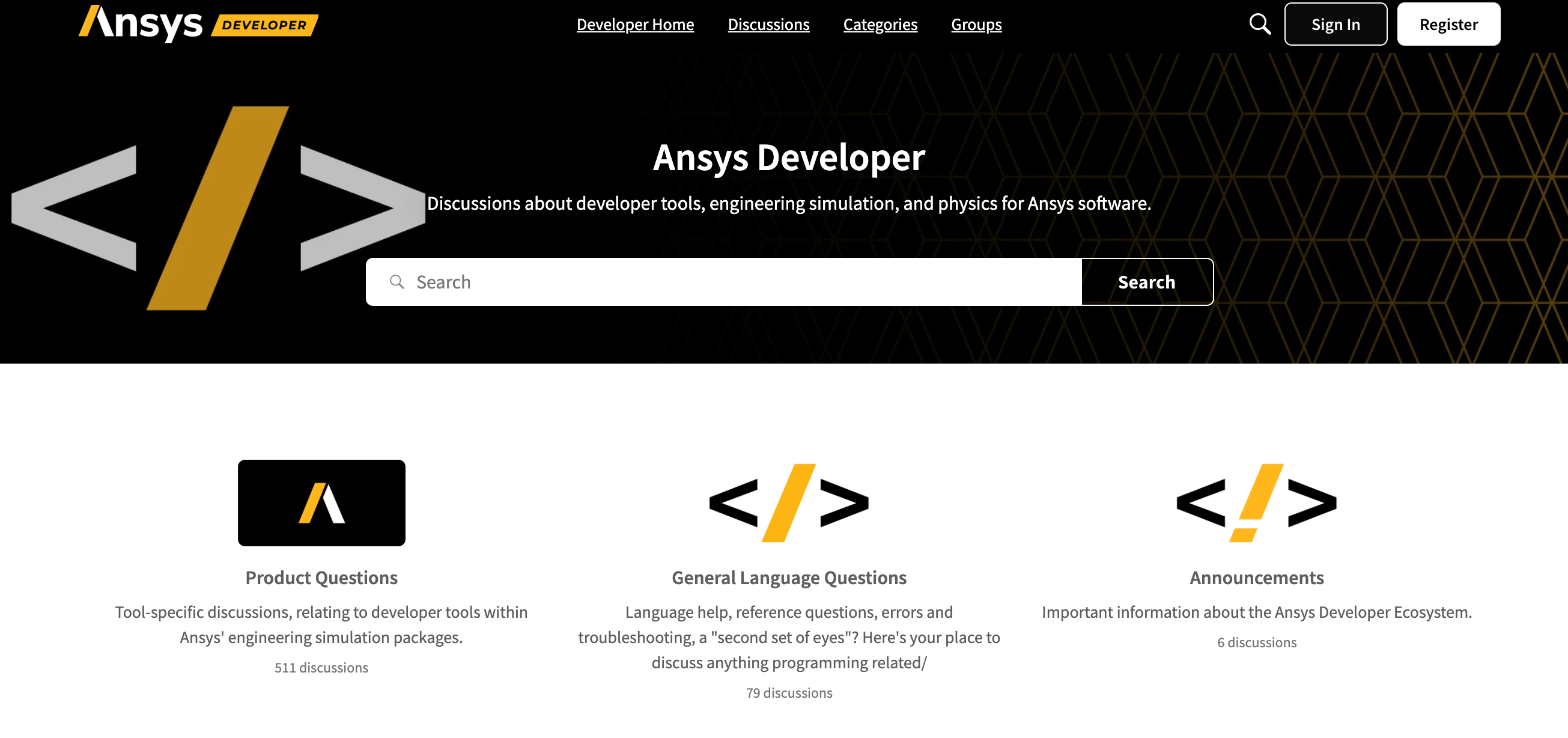 Screenshot of Ansys' Forum